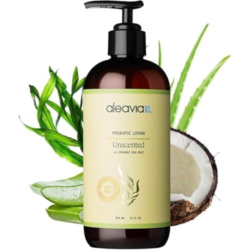 Aleavia Unscented Prebiotic Body Lotion – Fragrance-Free, All-Natural Moisturizing Body Lotion – Sulfate-Free Lotion for Sensitive Skin – 12 Oz