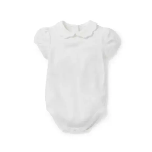 Baby Jet Ivory Baby Scalloped Collar Bodysuit by Janie and Jack