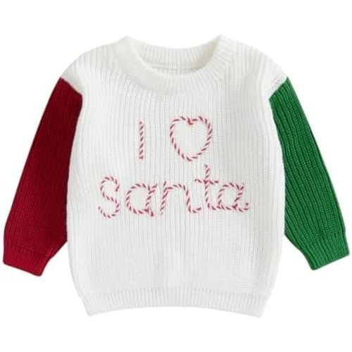 BemeyourBBs Toddler Baby Boy Girl Knit Sweaters Oversized Long Sleeve Embroidery Shirt Newborn Cute Fall Winter Clothes
