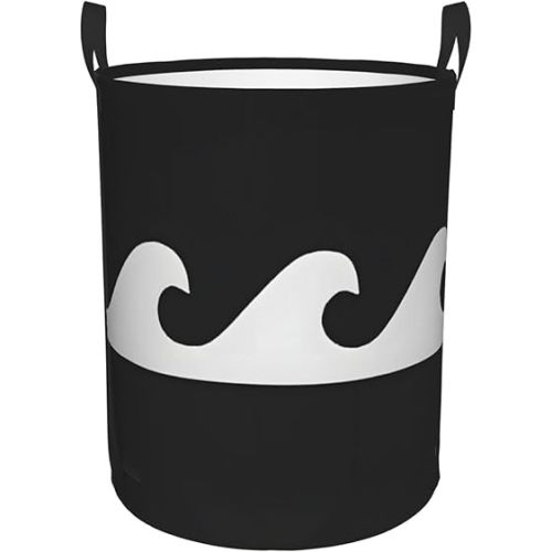 Wave Surf Surfing Surfer Waterproof Foldable Laundry Basket,Bathroom,Waterproof,Collapsible Round Clothes Basket Freestanding Laundry Hamper Medium