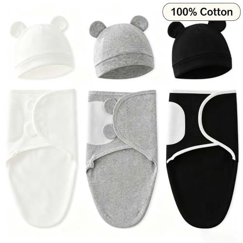 USIONE Baby Swaddle Sleep Sacks- 3-Pack Swaddles for Newborns 0-3 Months, Infant, Baby Girls, Boys, Soft & Durable Newborn Sleep Sack, Easy Diaper Change Swaddling Blanket