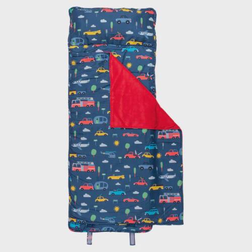 Monogrammed Stephen Joseph Blue Red Transportation Car Plane Fire Truck Camper All over pattern Nap Mat--Free Monogramming--Fast Turnaround