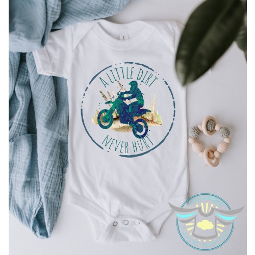 Dirt Bike Onesie® A Little Dirt Never Hurt, Motorcycle Onesie ®Country Boy, Backwoods Boy, Muddy, Riding, Mountains, Lake Life, Country Life