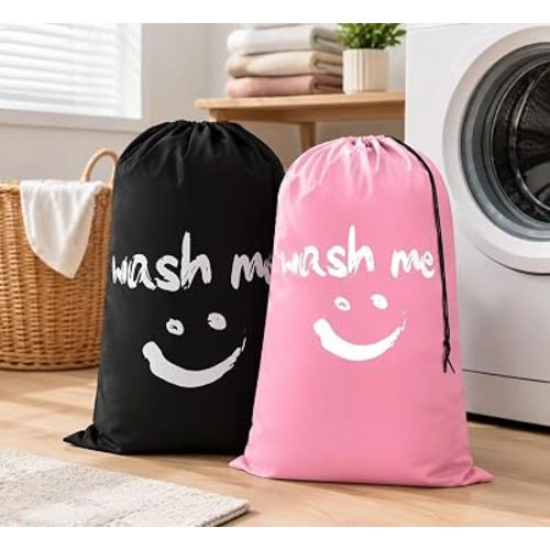 Amazon.com: 2pcs Drawstring Laundry Bags,Reusable Oxford Dirty Clothes Sack,Black,Blue | Foldable and portable, ideal for dirty clothes storage at home, dorm, travel and laundry room. : Home & Kitchen