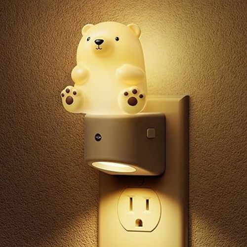 L LOHAS LED Night Light for Kids, 3D Bear Night Light Plug in