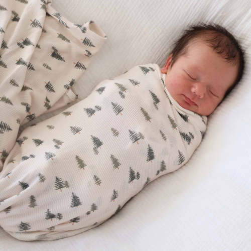 Evergreen Bamboo Waffle Oversized Swaddle Blanket