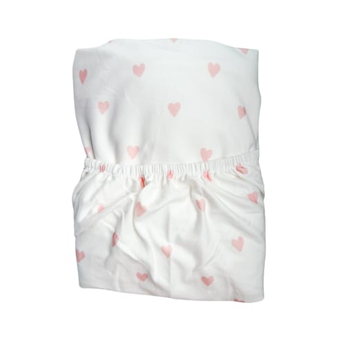 Cot Sheet | Pink Hearts – Little and Fern