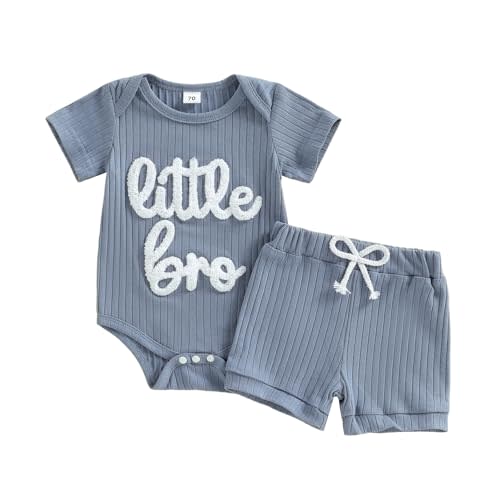 Baby Boy Summer Clothes Little Brother Newborn Outfit Short Sleeve Romper Casual Shorts Set 0 3 6 12 Months