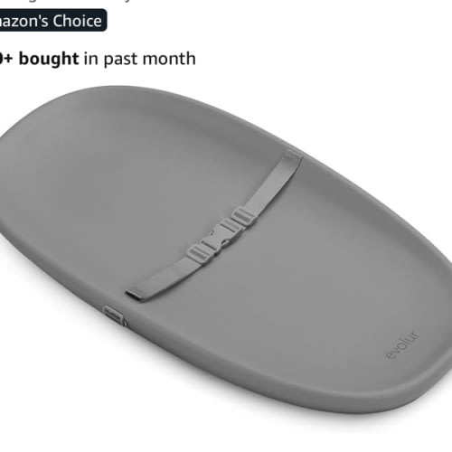 évolur Eva Baby Changing Pad, Soft, Lightweight and Portable Changing Pad, Fits All Changing Table, Waterproof Firm Padding - Dark Gray