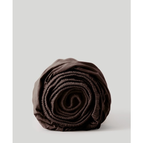 Home Organic Cool-air Percale Fitted Sheet Color "French Roast" | Size Twin