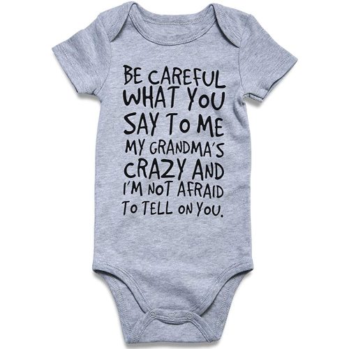 UNICOMIDEA Baby Boys Girls Romper Letter Printed Newborn Outfit Short Sleeve Bodysuits 0-12 Months