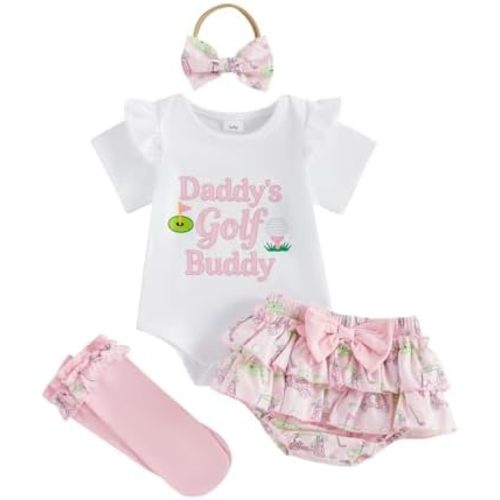 BemeyourBBs Newborn Baby Girl Clothes Romper Shorts Set Leg Warmer Headband