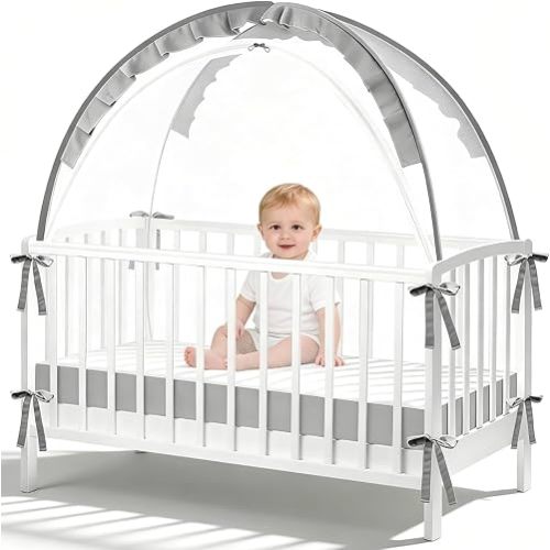Crib Tent - Crib Net to Keep Baby in with Double Zipper