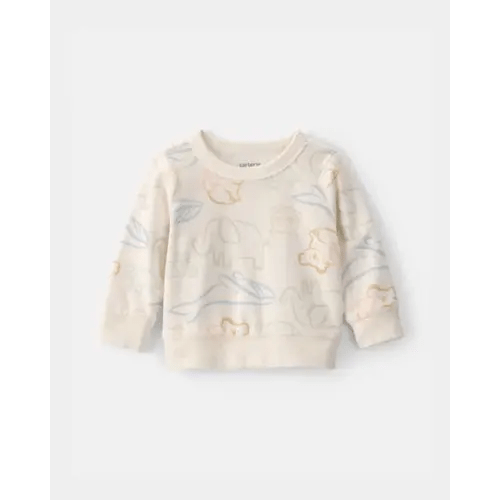 Baby Animal Friends Terry Pullover Sweatshirt - Cream | Carter's