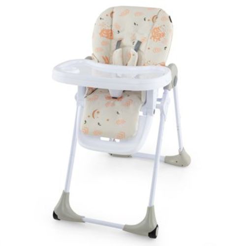 Infans Baby High Chair, Foldable Highchair for Babies and Toddlers, Adjustable Heights, Recline Backrest & Footrest, Portable with Wheels
