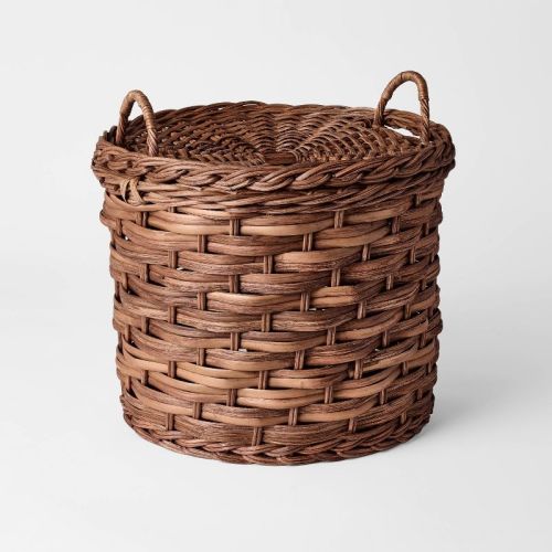 Round Chunky Straight Rattan Basket Dark Brown - Threshold™ designed with Studio McGee