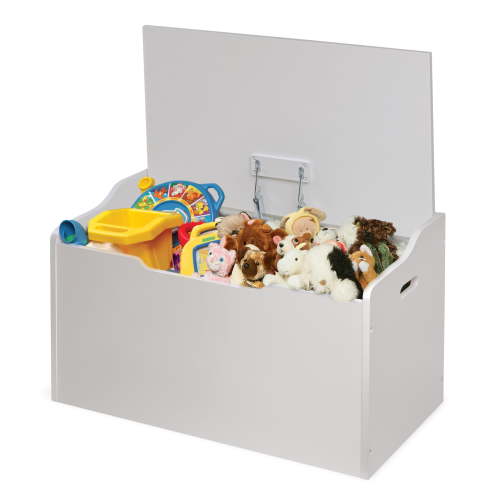 Badger Basket Children's Wood Bench Top Toy Box 3.9 Cu ft. Capacity - White