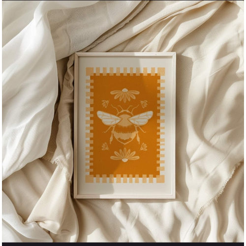 Insect Art Print: Bee Wall Decor (Unframed)