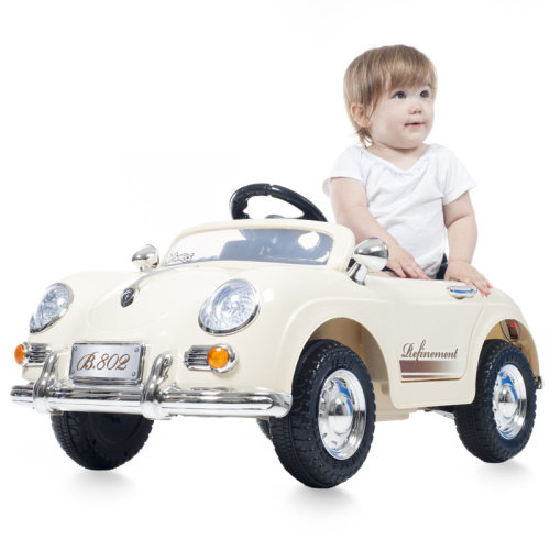 Lil' Rider Kids Ride on Car with Remote - Classic Toddler Car for Kids Ages 3-6 - 6V Battery-Powered Ride on with Lights and AUX Port , Cream & Reviews | Wayfair