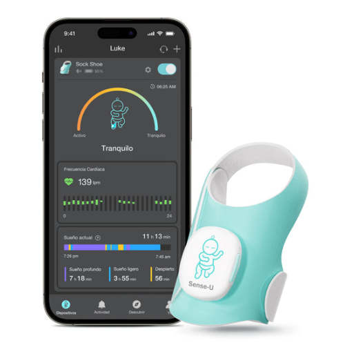 Sense-U Baby Sock Shoe Baby Monitor-Track Heart Rate, Sleep, Movement