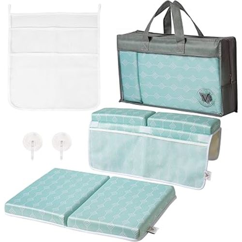Extra Large Premium Size Bath Kneeler and Elbow Rest Pad Set. Made with Top Notch Quality Materials. Extra Thick Foam Padding for Ultimate Comfort. 5pc Set. Perfect for Parents and Pet Lovers.