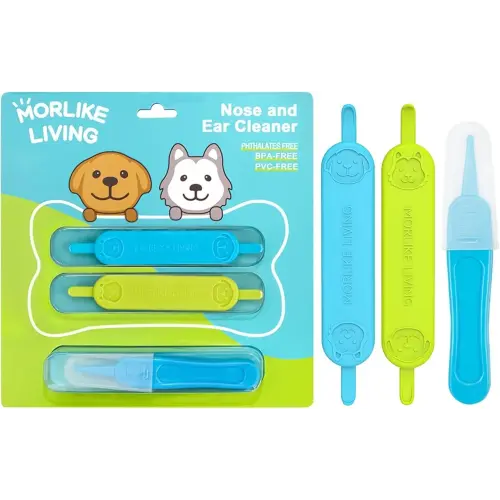 MORLIKE LIVING Baby Nose and Ear Cleaner Tool, Soft Flexible Rubber Nasal Booger Picker for Newborns and Infants, Dual Ear Wax and Snot Remover, Essential Baby Care Products