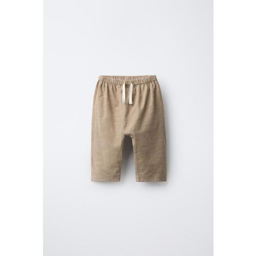 LINED FINE-WALED CORDUROY PANTS - Beige | ZARA United States