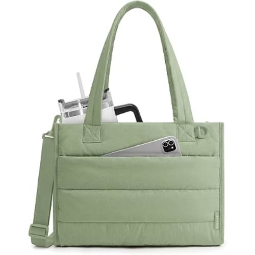 BAGSMART Small Tote Bag for Women, Work Teacher Bag with Zipper Closure