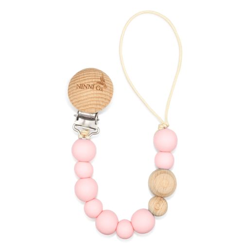 Ninni Co. Rosebud Pink Pacifier Clip