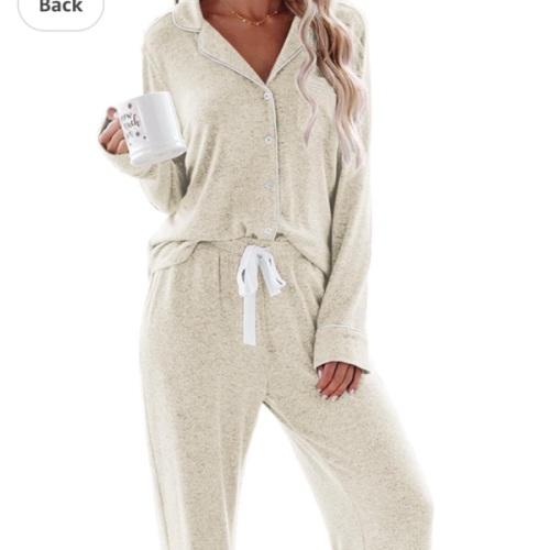 Aamikast Women's Pajama Sets Long Sleeve Button Down Sleepwear Nightwear Soft Pjs Lounge Sets