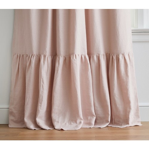 Belgian Linen Ruffle Blackout Curtain