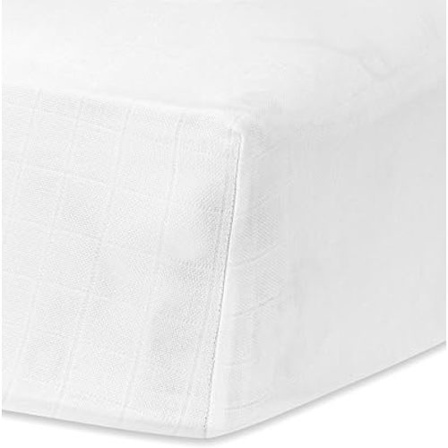 Under The Nile Organic Cotton Muslin - Crib Sheet - White, 52" x 28"