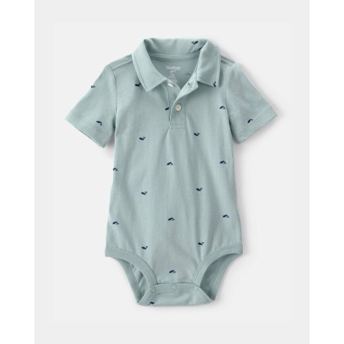 Baby Boy Whale Polo Bodysuit - Green - OshKosh B'gosh | Carter's