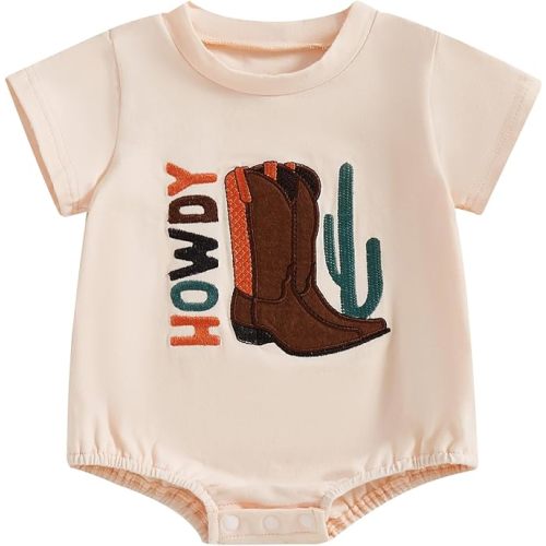 Western Baby Boy Girl Clothes Romper Cow One Piece Oneise Infant Cowboy Cowgirl Bodysuit Tops Newborn Baby Outifts