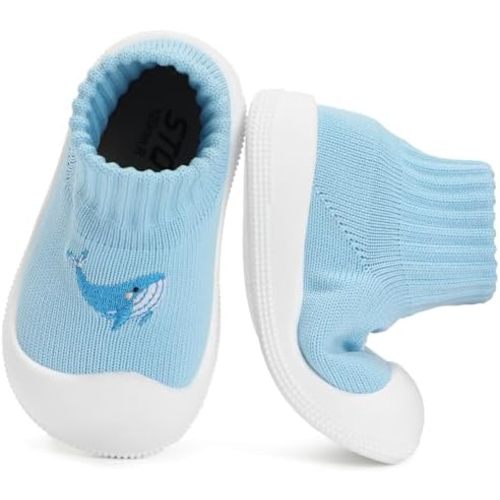 STQ Baby Socks Shoes Toddler Wide Toe Box Non-Slip Slippers Infant Walking Shoe Soft Baby Boys Girls Lightweight Sneakers