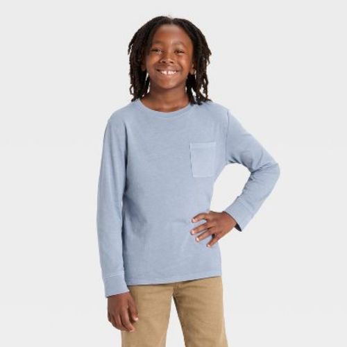 Boys' Long Sleeve Washed Pocket T-Shirt - Cat & Jack™