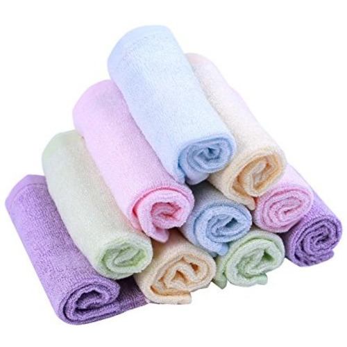 Moolecole Bamboo Fiber Baby Washcloths Extra Soft Towel for Baby Absorbent and Reusable Baby Wipes Excellent Baby Gift Set,10-Pack