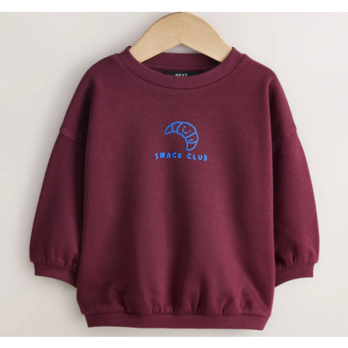 Buy Burgundy Red Snack Club Printed Crew Neck Sweat Top (3mths-7yrs) from Next USA