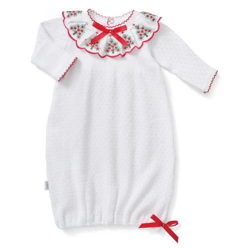 Paty Knit Christmas Gown with Swiss Tree Embroidery