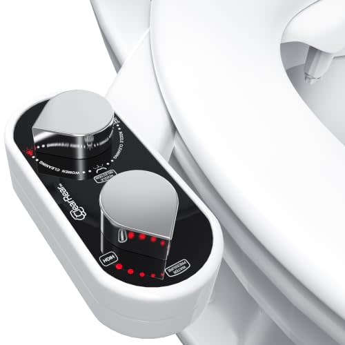 CLEAR REAR Bidet Attachment for Toilet Seat - Non-Electric with Self Cleaning Dual Nozzles, Leak Proof Connectors, Adjustable Water Spray, Rear & Feminine Wash - Hygienic Bathroom Upgrades