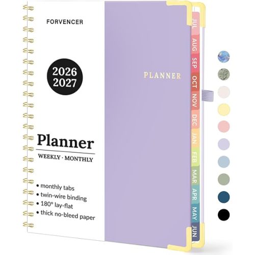 Forvencer Academic Planner 2026-2027, Weekly & Monthly Hardcover Planner A4