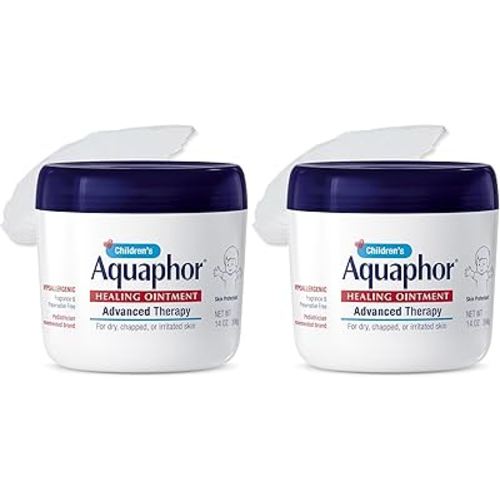 Aquaphor Children's Healing Ointment, Advanced Therapy Skin Protectant, Dry Skin Body Moisturizer, Multi-Purpose Healing Ointment for Kids, For Dry, 14 Oz Jar, Pack of 2