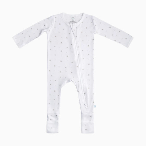 Baby Bamboo Pajamas w/ DreamCuffs - Grey Star 0-3M