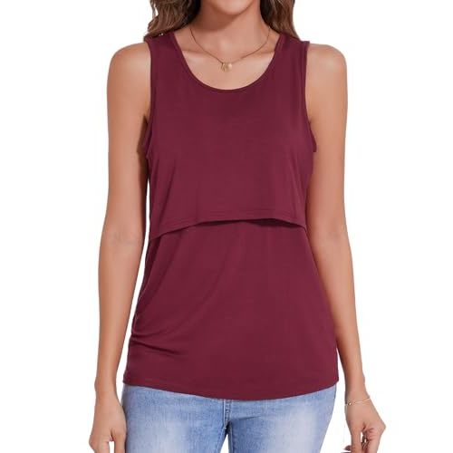 Sosolism Women's Maternity Nursing Tank Tops for Breastfeeding Shirt