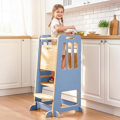 WINGYZ Toddler Tower, Kids Learning Stool Helper with Anti-Tip Design