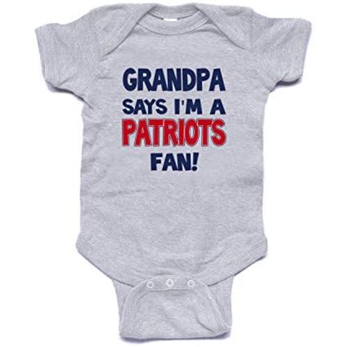 NanyCrafts Grandpa says I'm a PATRIOTS Fan Baby Bodysuit