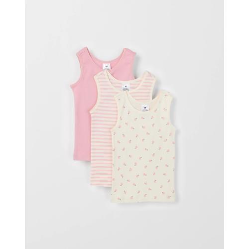 Target Baby Baby Organic Cotton 3 Pack Print Rib Vest - Kmart