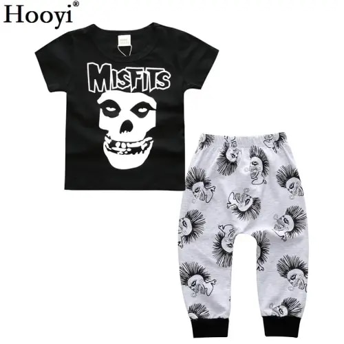 Halloween Misfits Baby Boy Clothes Sets Skeleton Infant T-Shirt Trouser Suits Skull Cotton Children Clothing Outfit 70 80 90 100 - AliExpress 1501
