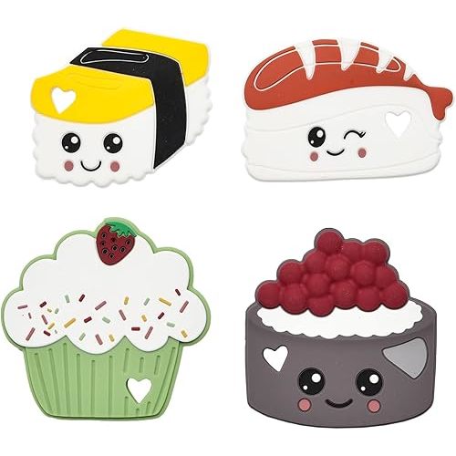 Baby Teething Toys ,Food Grade Silicone Safety Chewy Teething Toy ,Soft Silicone Chew Toys, Toddler Sensory Chewing Teether (Sushi)