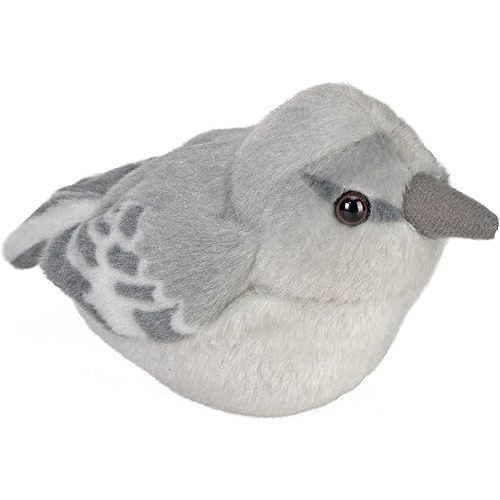 Wild Republic Audubon Birds Northern Mockingbird Plush with Authentic Bird Sound, Stuffed Animal, Bird Toys for Kids and Birders